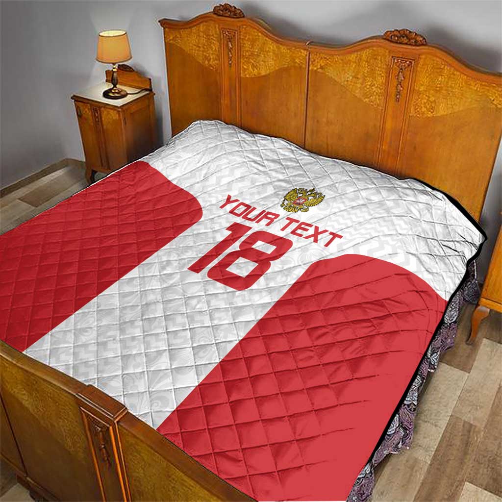 Custom Russia Football Quilt Nashi Parni Khokhloma Style - White - Wonder Print Shop