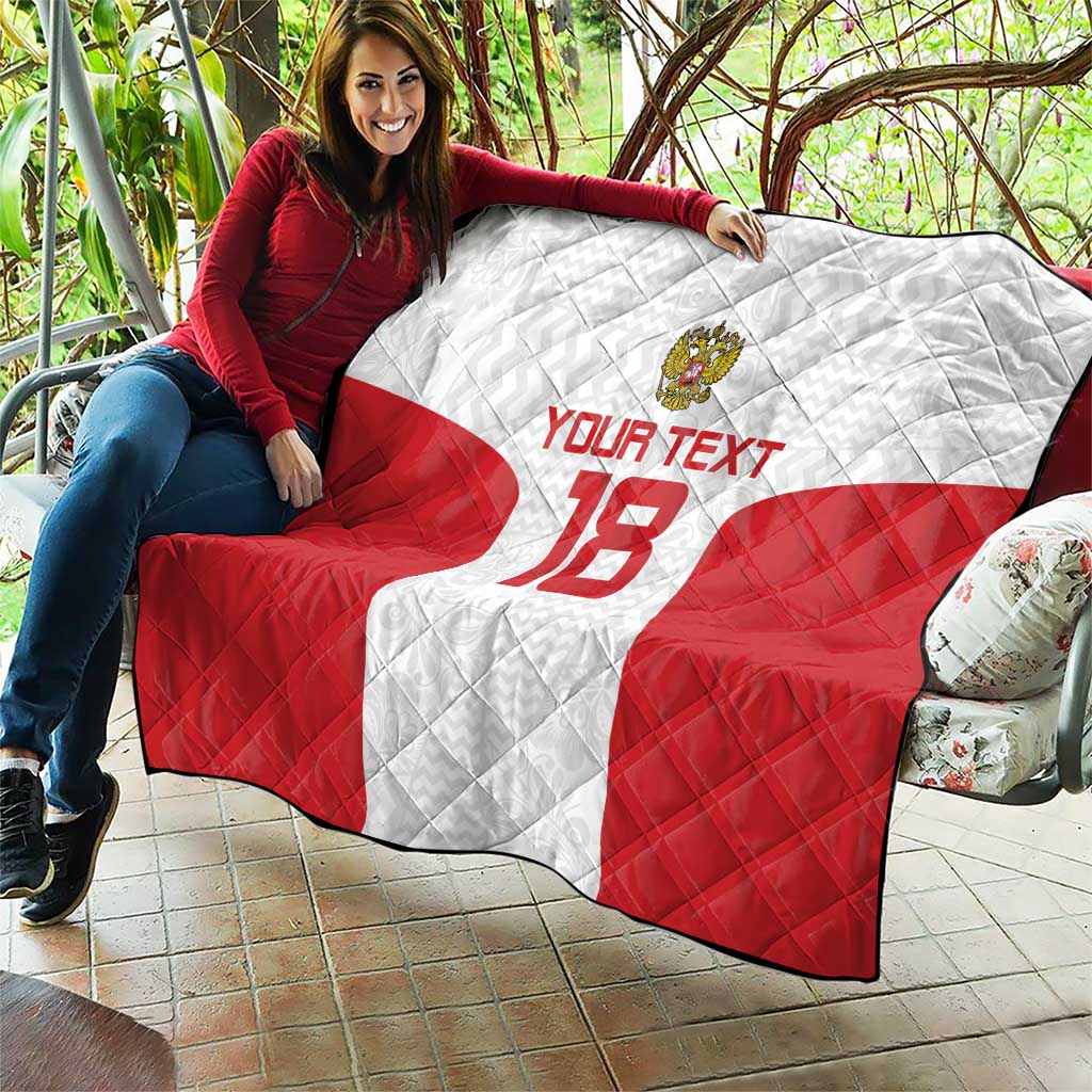 Custom Russia Football Quilt Nashi Parni Khokhloma Style - White - Wonder Print Shop