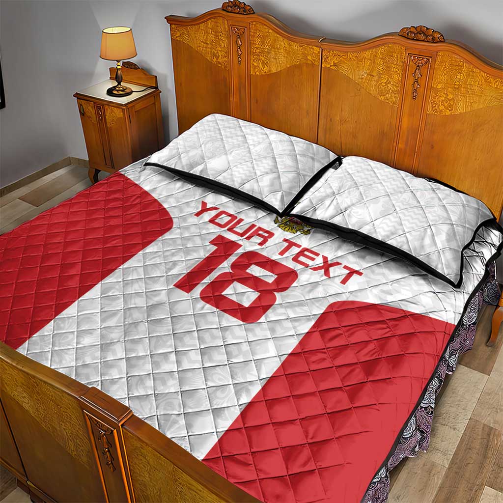 Custom Russia Football Quilt Bed Set Nashi Parni Khokhloma Style - White - Wonder Print Shop