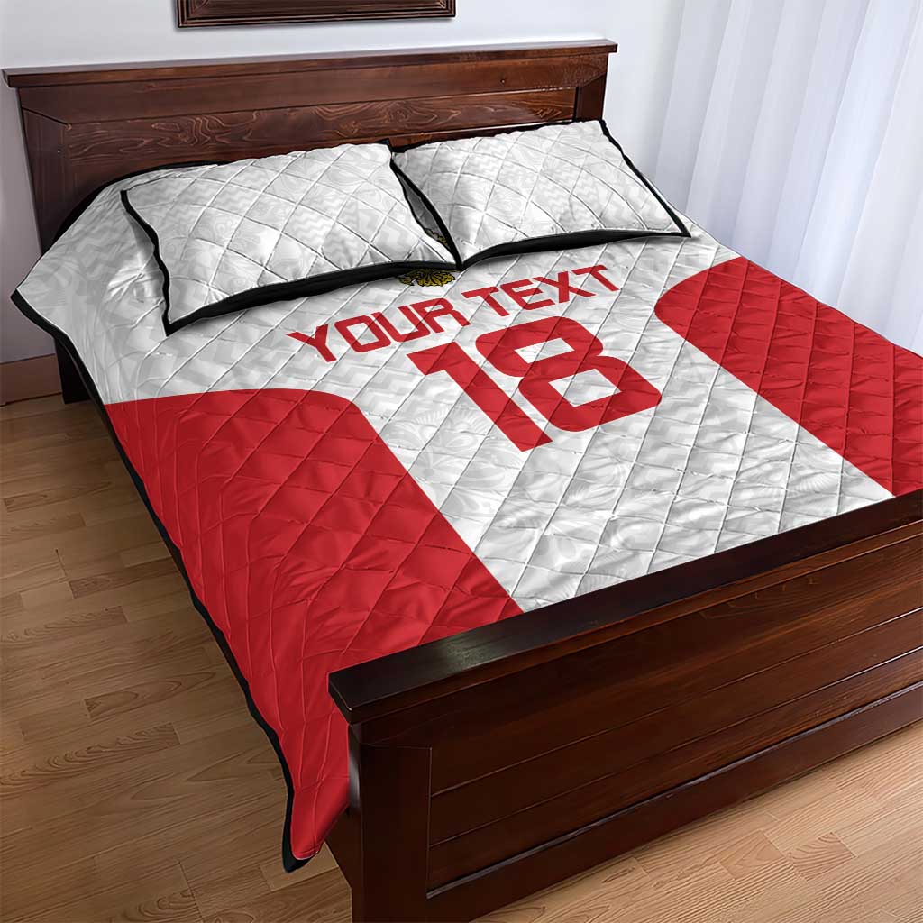 Custom Russia Football Quilt Bed Set Nashi Parni Khokhloma Style - White - Wonder Print Shop