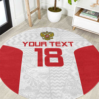 Custom Russia Football Round Carpet Nashi Parni Khokhloma Style - White - Wonder Print Shop