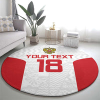 Custom Russia Football Round Carpet Nashi Parni Khokhloma Style - White - Wonder Print Shop
