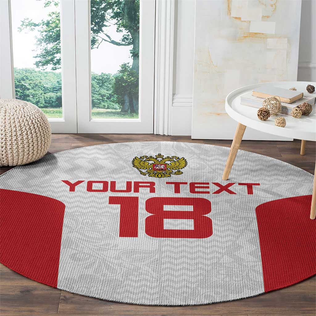 Custom Russia Football Round Carpet Nashi Parni Khokhloma Style - White - Wonder Print Shop