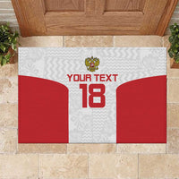 Custom Russia Football Rubber Doormat Nashi Parni Khokhloma Style - White - Wonder Print Shop