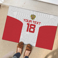 Custom Russia Football Rubber Doormat Nashi Parni Khokhloma Style - White - Wonder Print Shop