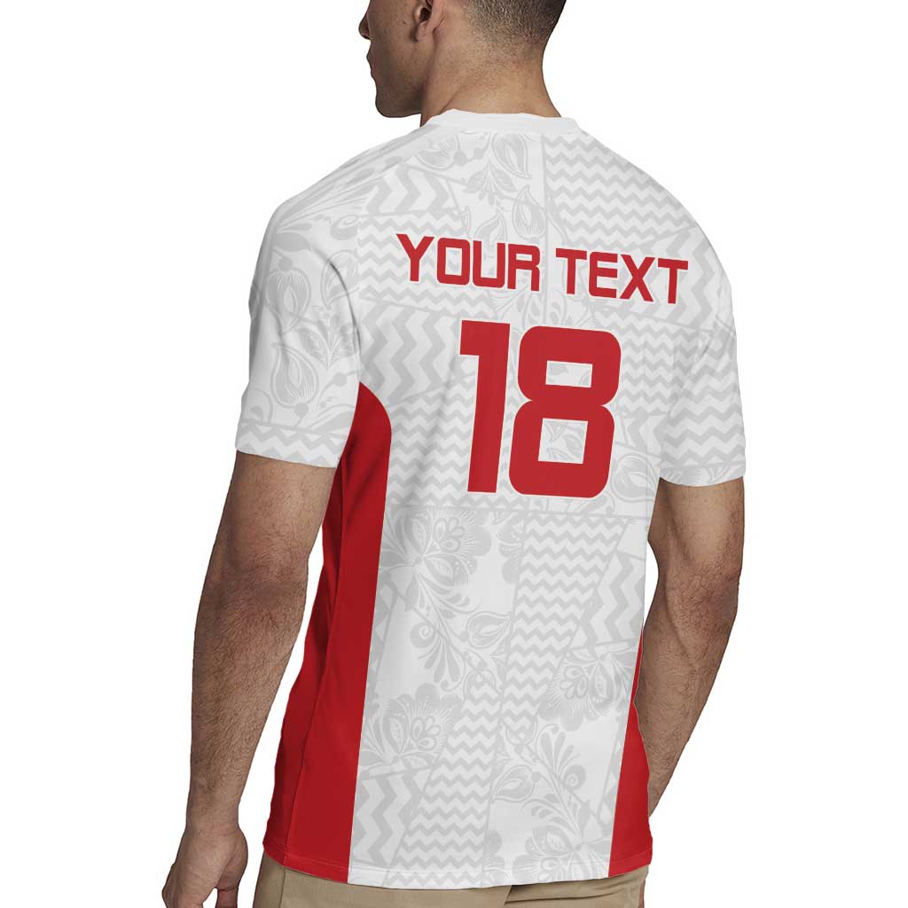 Custom Russia Football Rugby Jersey Nashi Parni Khokhloma Style - White - Wonder Print Shop