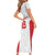 Custom Russia Football Short Sleeve Bodycon Dress Nashi Parni Khokhloma Style - White - Wonder Print Shop