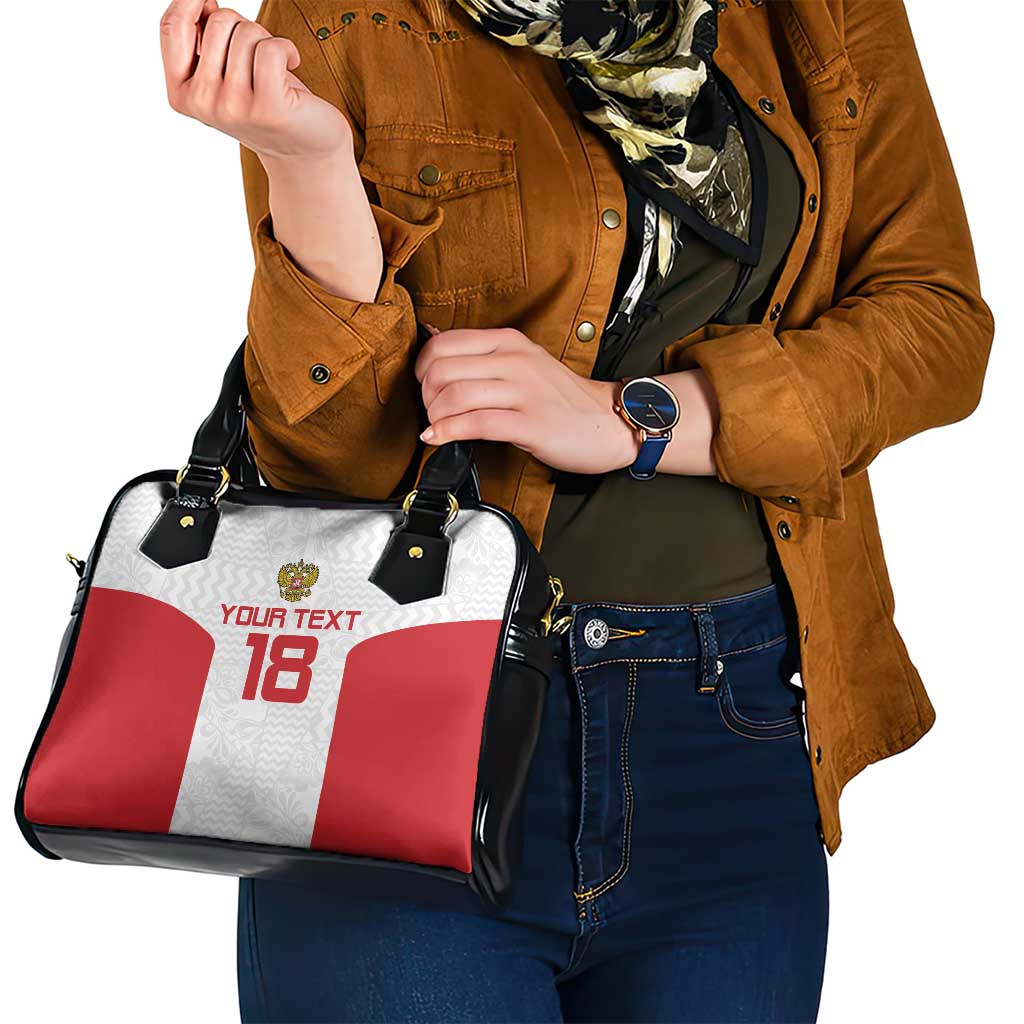 Custom Russia Football Shoulder Handbag Nashi Parni Khokhloma Style - White - Wonder Print Shop