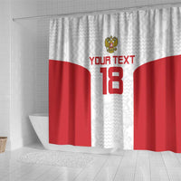 Custom Russia Football Shower Curtain Nashi Parni Khokhloma Style - White - Wonder Print Shop