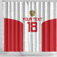 Custom Russia Football Shower Curtain Nashi Parni Khokhloma Style - White - Wonder Print Shop