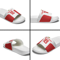 Custom Russia Football Slide Sandals Nashi Parni Khokhloma Style - White - Wonder Print Shop