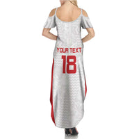 Custom Russia Football Summer Maxi Dress Nashi Parni Khokhloma Style - White - Wonder Print Shop