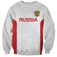 Custom Russia Football Sweatshirt Nashi Parni Khokhloma Style - White - Wonder Print Shop