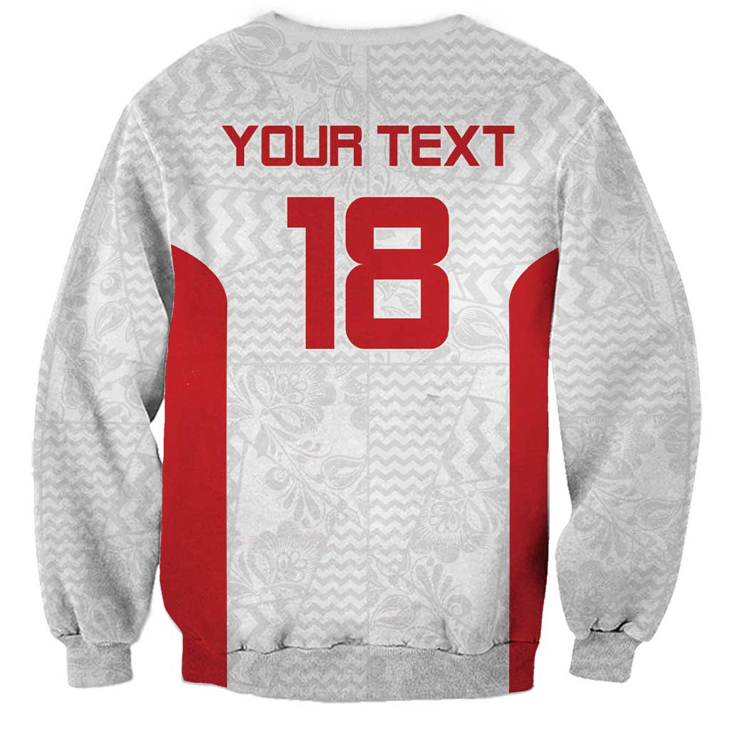 Custom Russia Football Sweatshirt Nashi Parni Khokhloma Style - White - Wonder Print Shop