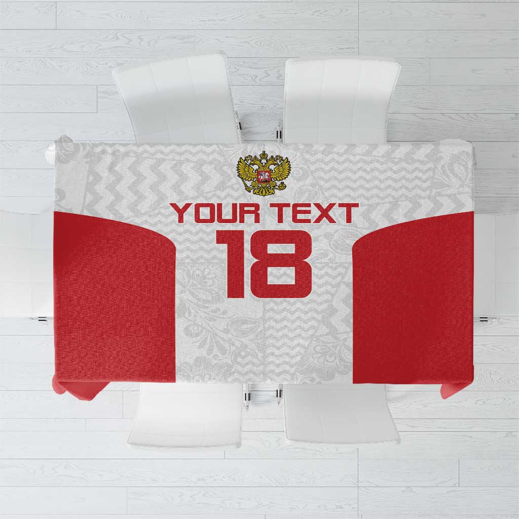 Custom Russia Football Tablecloth Nashi Parni Khokhloma Style - White - Wonder Print Shop
