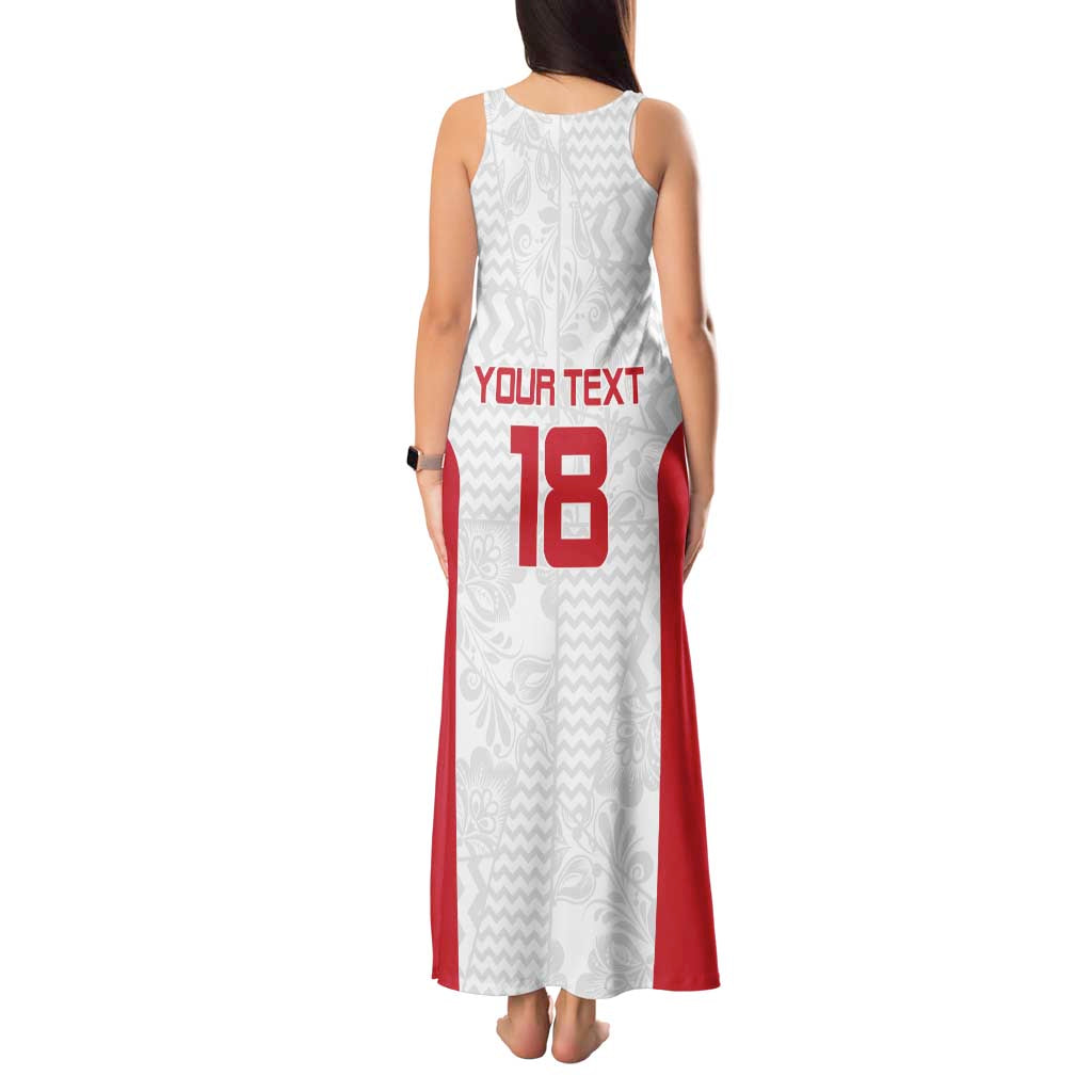 Custom Russia Football Tank Maxi Dress Nashi Parni Khokhloma Style - White - Wonder Print Shop