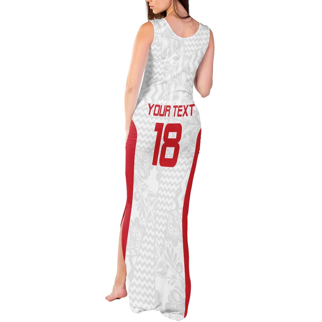 Custom Russia Football Tank Maxi Dress Nashi Parni Khokhloma Style - White - Wonder Print Shop