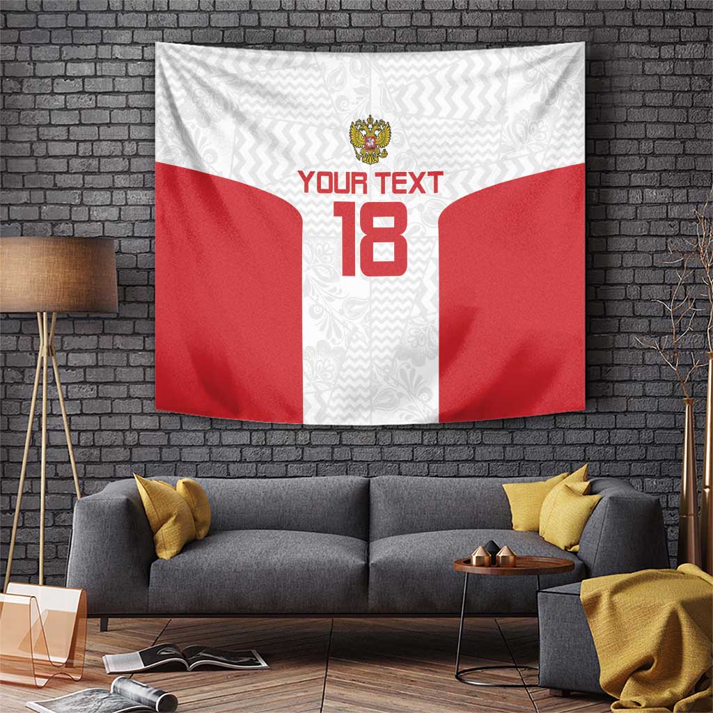 Custom Russia Football Tapestry Nashi Parni Khokhloma Style - White - Wonder Print Shop