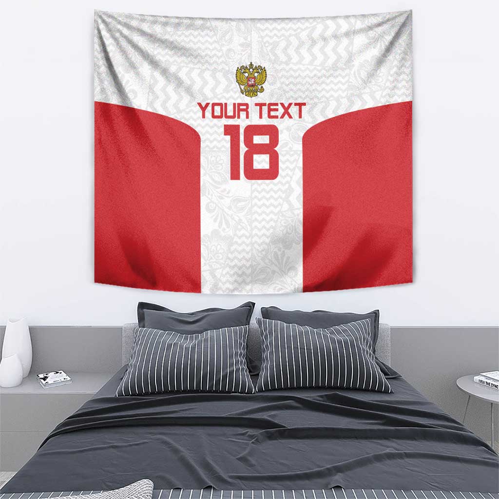 Custom Russia Football Tapestry Nashi Parni Khokhloma Style - White - Wonder Print Shop