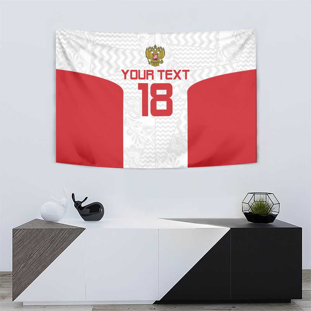 Custom Russia Football Tapestry Nashi Parni Khokhloma Style - White - Wonder Print Shop