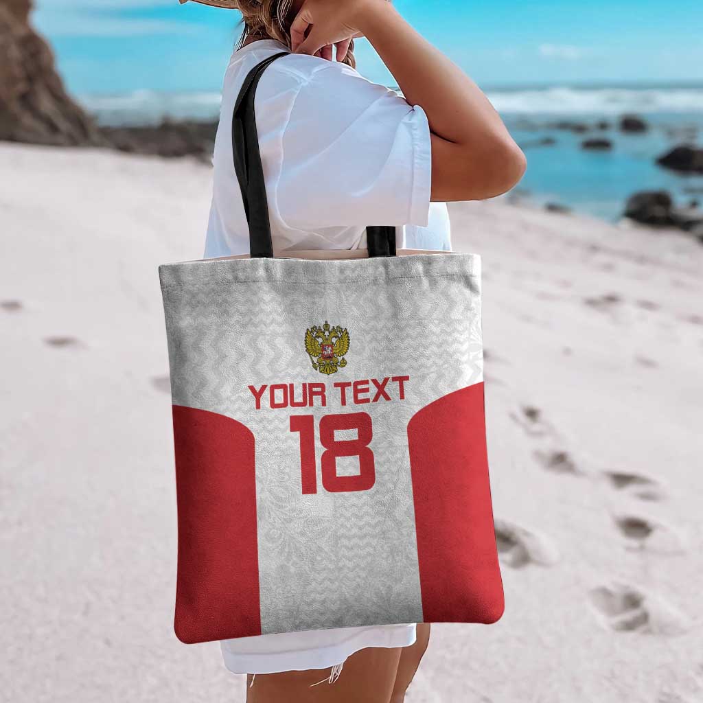 Custom Russia Football Tote Bag Nashi Parni Khokhloma Style - White - Wonder Print Shop