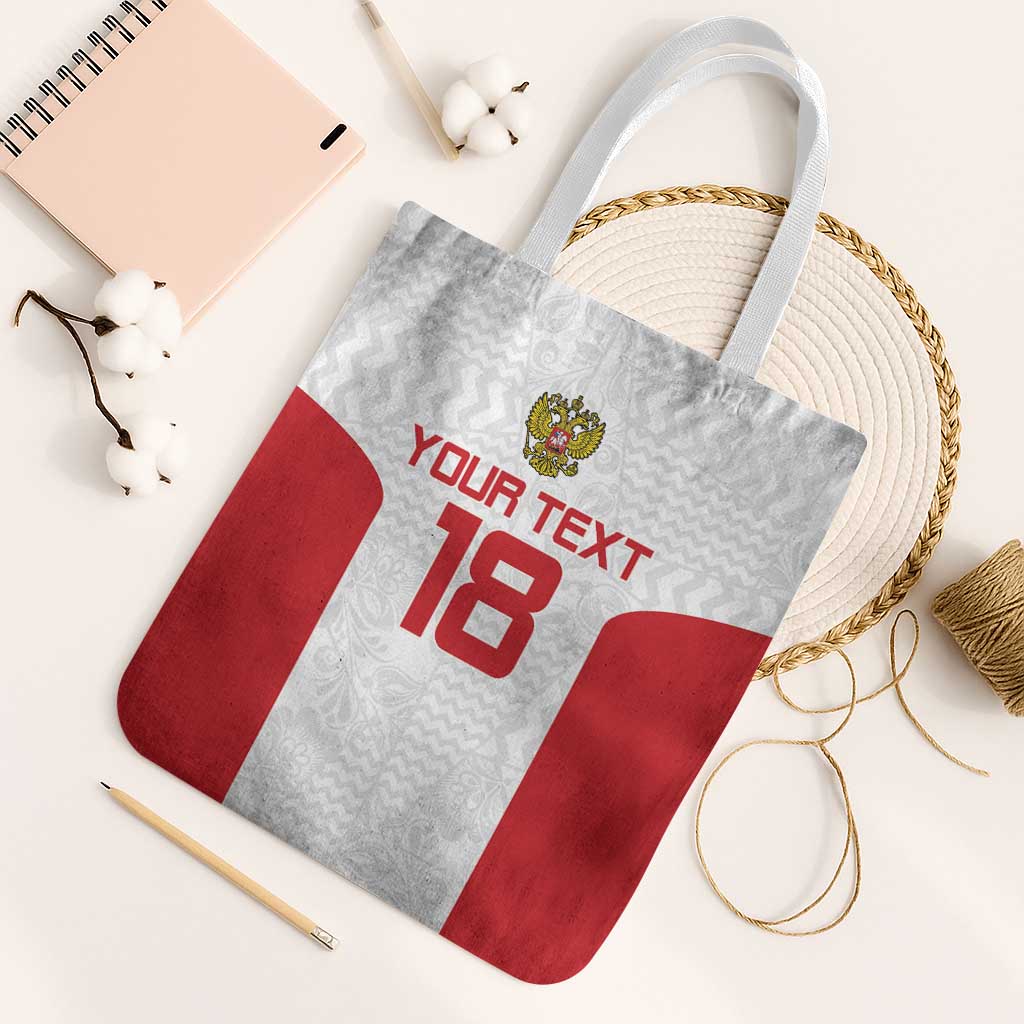 Custom Russia Football Tote Bag Nashi Parni Khokhloma Style - White - Wonder Print Shop