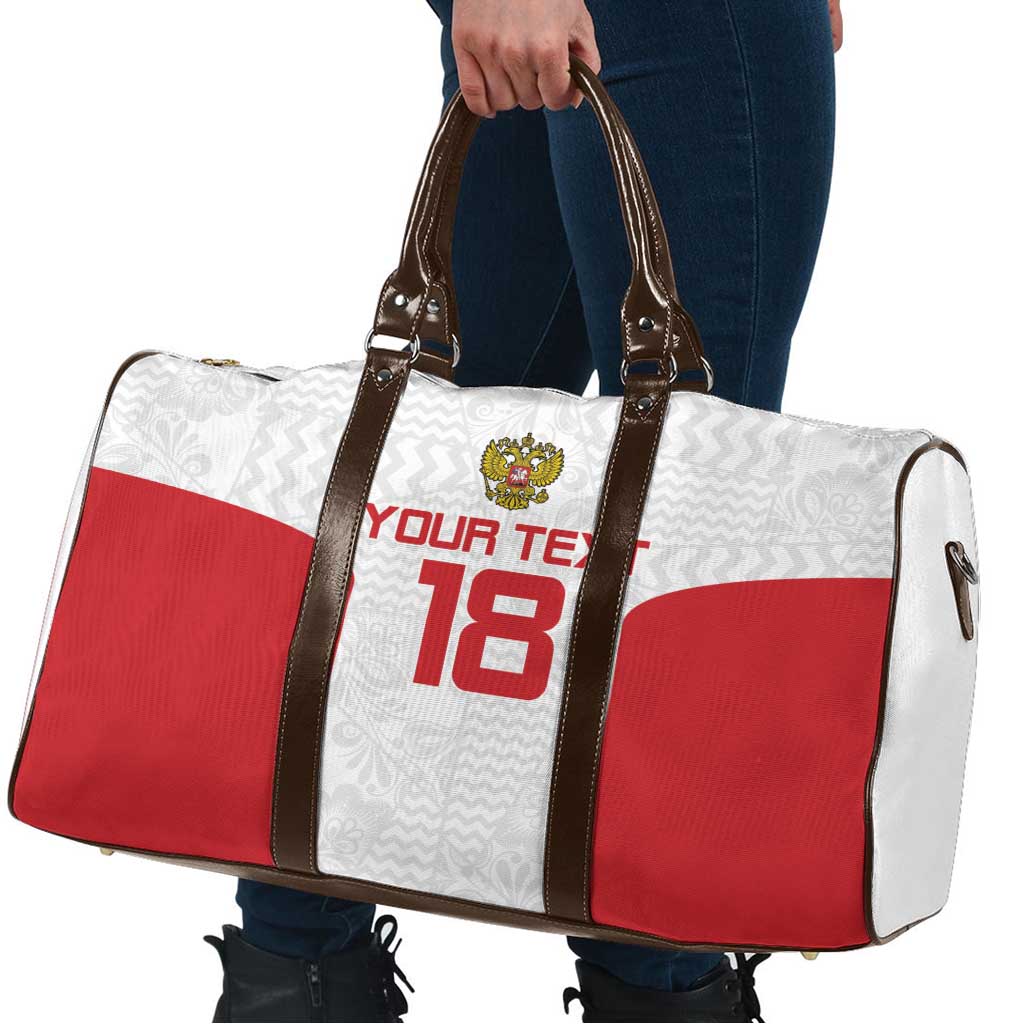Custom Russia Football Travel Bag Nashi Parni Khokhloma Style - White - Wonder Print Shop