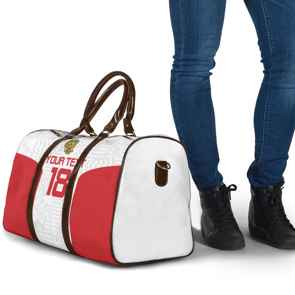 Custom Russia Football Travel Bag Nashi Parni Khokhloma Style - White - Wonder Print Shop