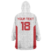 Custom Russia Football Wearable Blanket Hoodie Nashi Parni Khokhloma Style - White - Wonder Print Shop
