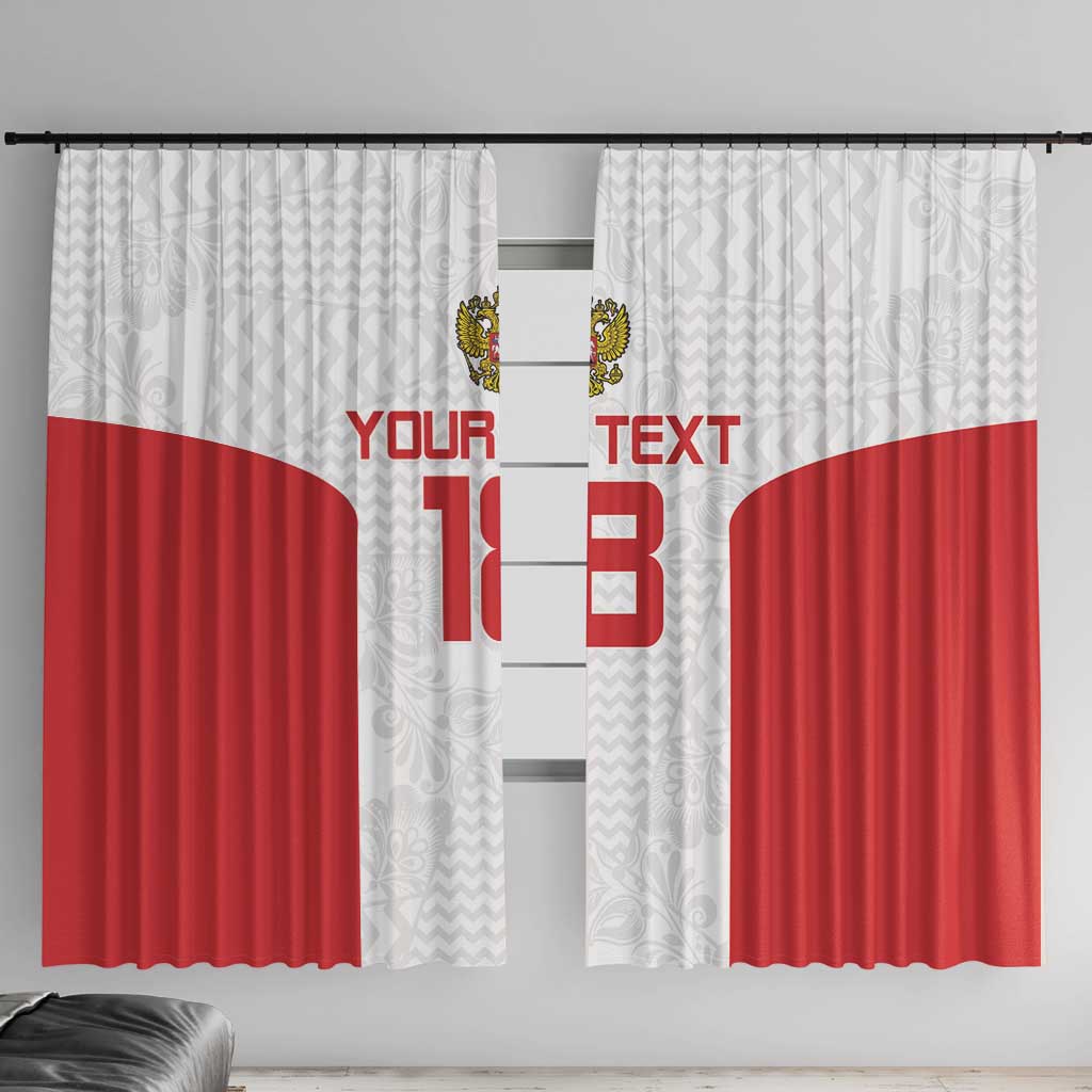Custom Russia Football Window Curtain Nashi Parni Khokhloma Style - White - Wonder Print Shop