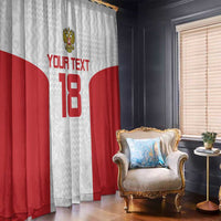 Custom Russia Football Window Curtain Nashi Parni Khokhloma Style - White - Wonder Print Shop