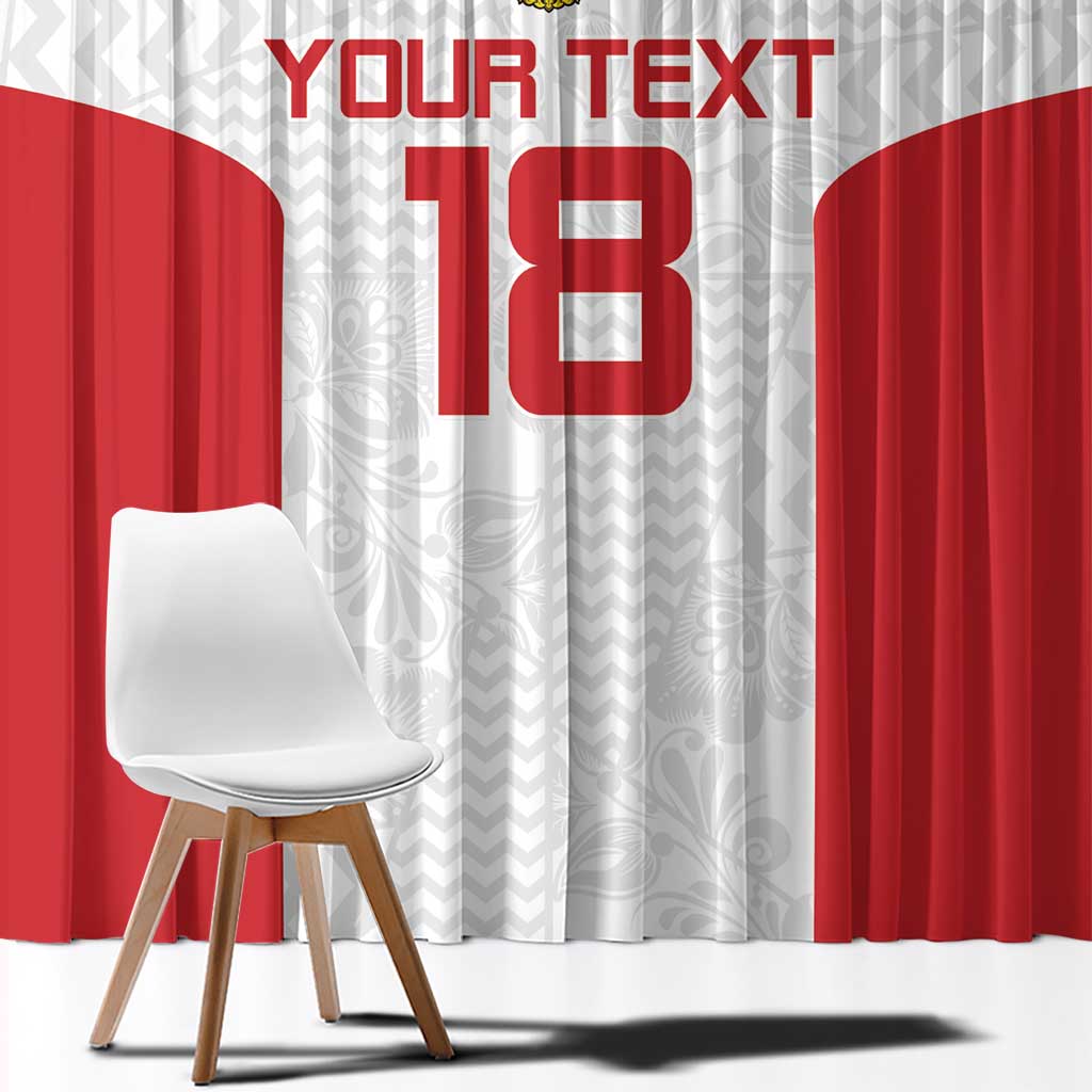 Custom Russia Football Window Curtain Nashi Parni Khokhloma Style - White - Wonder Print Shop