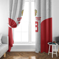Custom Russia Football Window Curtain Nashi Parni Khokhloma Style - White - Wonder Print Shop