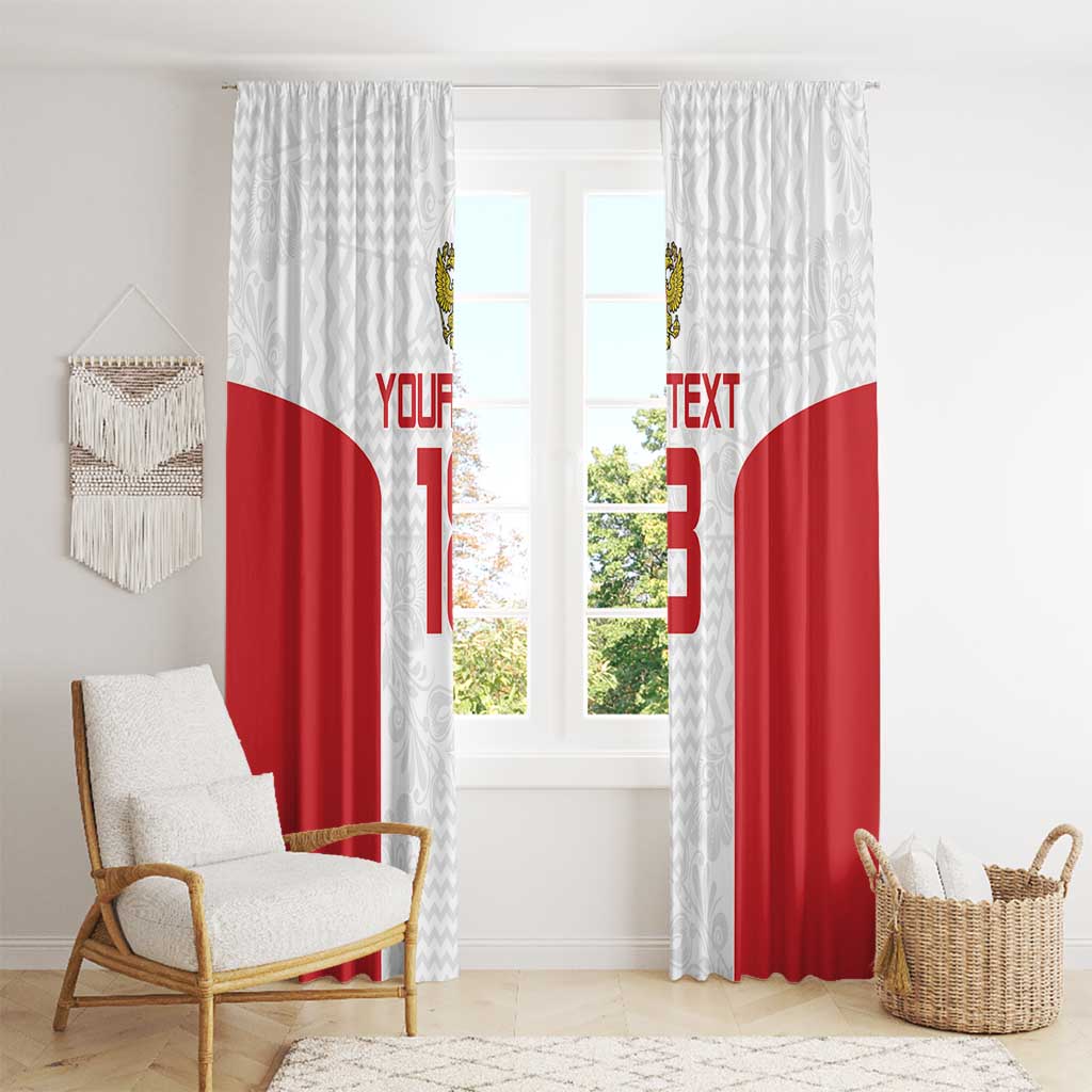 Custom Russia Football Window Curtain Nashi Parni Khokhloma Style - White - Wonder Print Shop