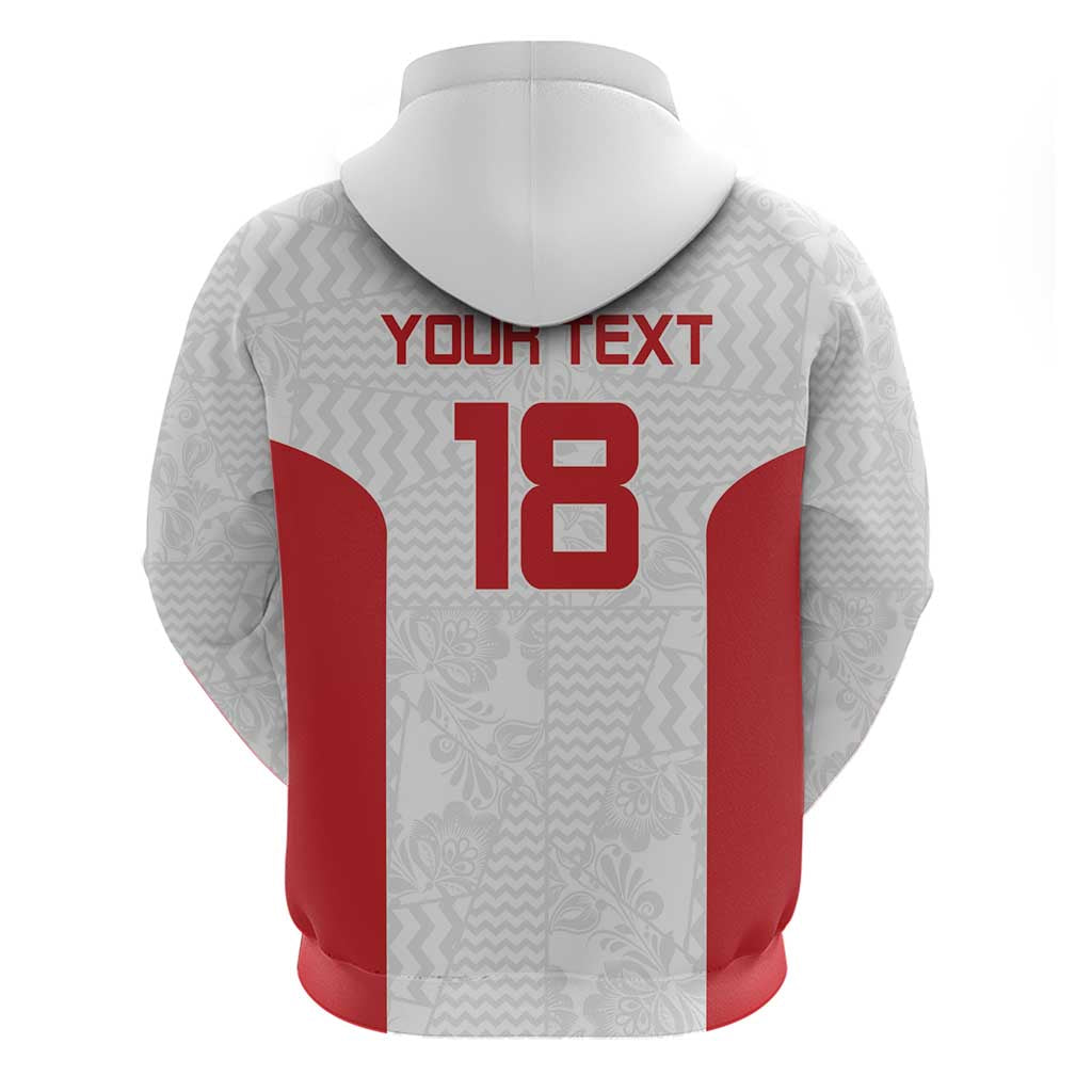 Custom Russia Football Zip Hoodie Nashi Parni Khokhloma Style - White - Wonder Print Shop