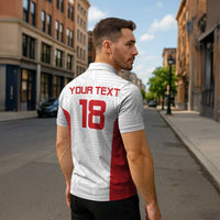 Custom Russia Football Zipper Polo Shirt Nashi Parni Khokhloma Style - White - Wonder Print Shop