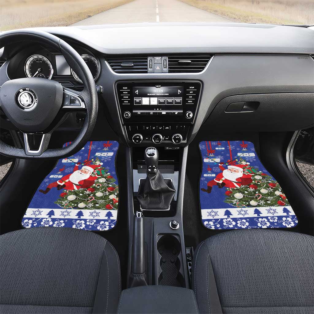 Honduras Santa Claus Christmas Car Mats Christmas Tree With Flag Background - Wonder Print Shop