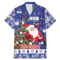 Honduras Santa Claus Christmas Family Matching Mermaid Dress and Hawaiian Shirt Christmas Tree With Flag Background - Wonder Print Shop