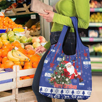 Honduras Santa Claus Christmas Grocery Bag Christmas Tree With Flag Background