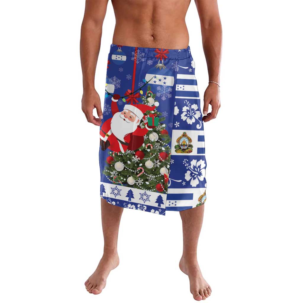 Honduras Santa Claus Christmas Lavalava Christmas Tree With Flag Background - Wonder Print Shop