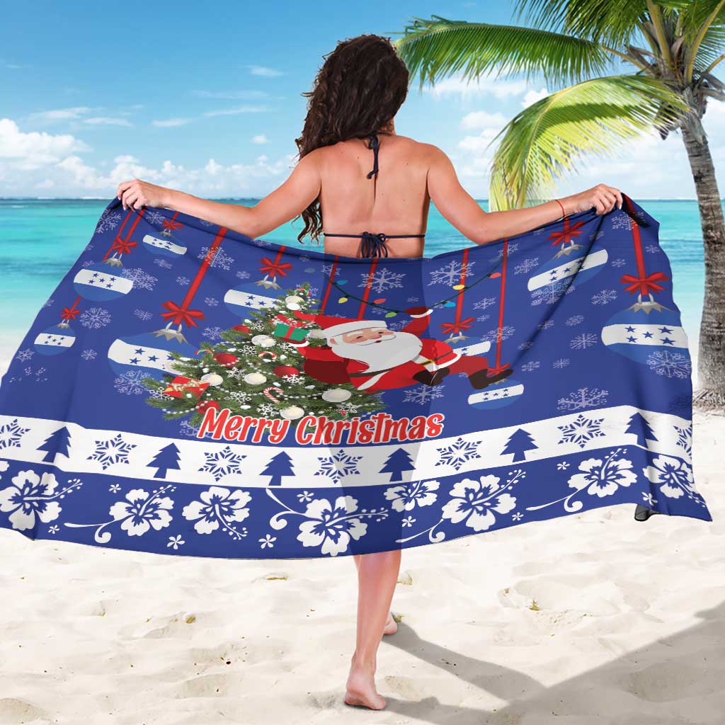 Honduras Santa Claus Christmas Sarong Christmas Tree With Flag Background - Wonder Print Shop