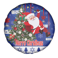 Honduras Santa Claus Christmas Spare Tire Cover Christmas Tree With Flag Background - Wonder Print Shop