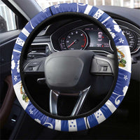 Honduras Santa Claus Christmas Steering Wheel Cover Christmas Tree With Flag Background - Wonder Print Shop
