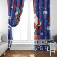 Honduras Santa Claus Christmas Window Curtain Christmas Tree With Flag Background - Wonder Print Shop