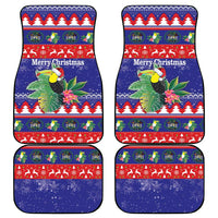Belize Keel-billed Toucan Bird Christmas Car Mats Feliz Navidad With Knitted Christmas Pattern - Wonder Print Shop
