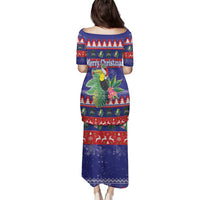 Belize Keel-billed Toucan Bird Christmas Family Matching Puletasi and Hawaiian Shirt Feliz Navidad With Knitted Christmas Pattern - Wonder Print Shop