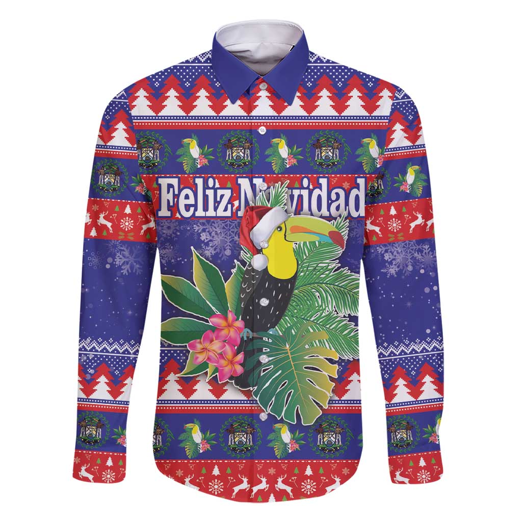 Belize Keel-billed Toucan Bird Christmas Family Matching Short Sleeve Bodycon Dress and Hawaiian Shirt Feliz Navidad With Knitted Christmas Pattern - Wonder Print Shop