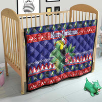 Belize Keel-billed Toucan Bird Christmas Quilt Feliz Navidad With Knitted Christmas Pattern - Wonder Print Shop