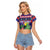 Belize Keel-billed Toucan Bird Christmas Raglan Cropped T Shirt Feliz Navidad With Knitted Christmas Pattern - Wonder Print Shop