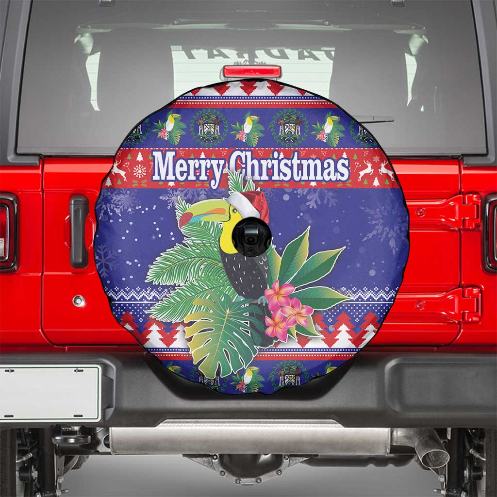 Belize Keel-billed Toucan Bird Christmas Spare Tire Cover Feliz Navidad With Knitted Christmas Pattern - Wonder Print Shop